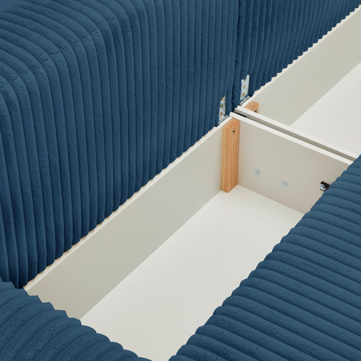 SCHLAFSOFA in Cord, Plüsch Blau  - Blau/Schwarz, Modern, Kunststoff/Textil (240/90/120cm) - Carryhome