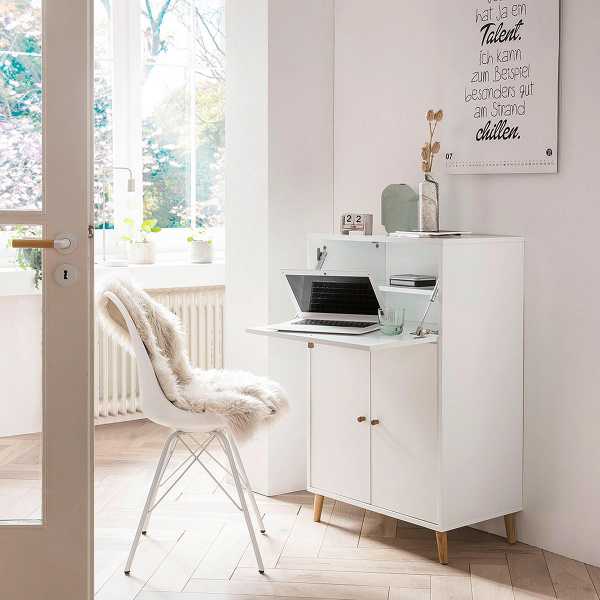 SEKRETÄR  in Weiß  - Weiß, MODERN, Holz/Holzwerkstoff (65,2/101,7/39cm) - MID.YOU