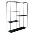 WANDREGAL 50/60/12 cm  - Schwarz, Basics, Metall (50/60/12cm) - Landscape