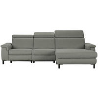 ECKSOFA Grün Flachgewebe Rücken echt, Kopfteilverstellung  - Schwarz/Grün, KONVENTIONELL, Textil/Metall (304/182cm) - Pure Home Comfort