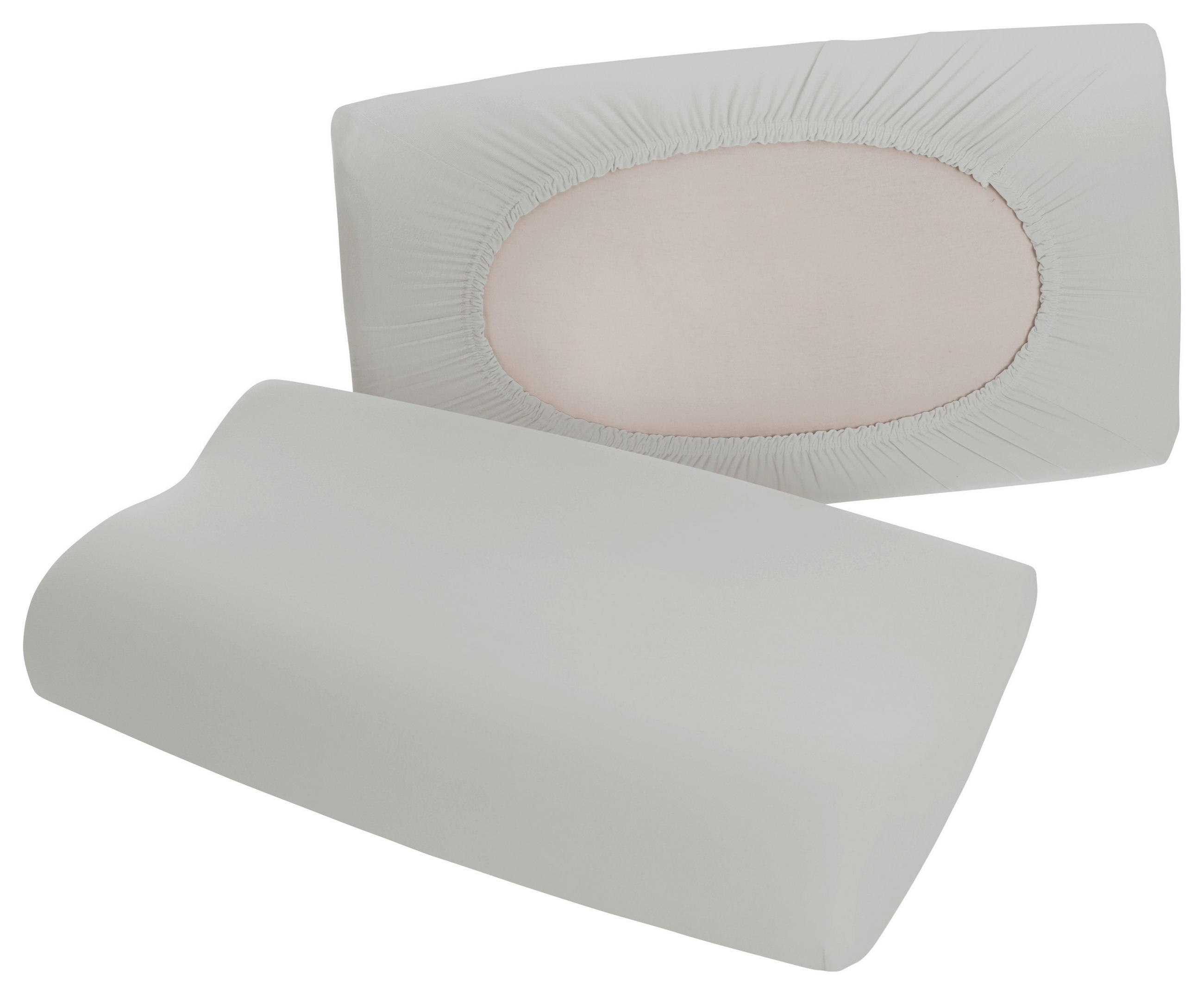 Schlafgut Kopfkissenbezug Pure Hellgrau 40-70x40-90 cm