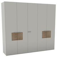DREHTÜRENSCHRANK 251/226/63 cm,  in Taupe, Wildeiche, 5-türig  - Taupe/Wildeiche, Design, Holz/Metall (251/226/63cm) - Voglauer