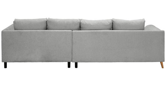 ECKSOFA Grau Flachgewebe  inkl. Rückenkissen, Rücken echt  - Buchefarben/Grau, KONVENTIONELL, Holz/Textil (306/202cm) - Carryhome