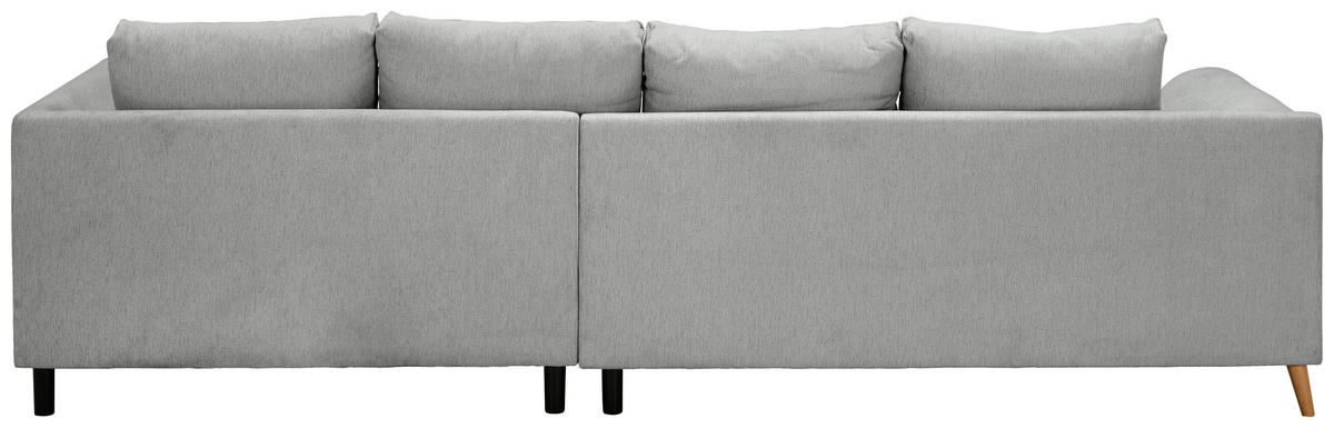 ECKSOFA Grau Flachgewebe  - Buchefarben/Grau, KONVENTIONELL, Holz/Textil (306/202cm) - Carryhome