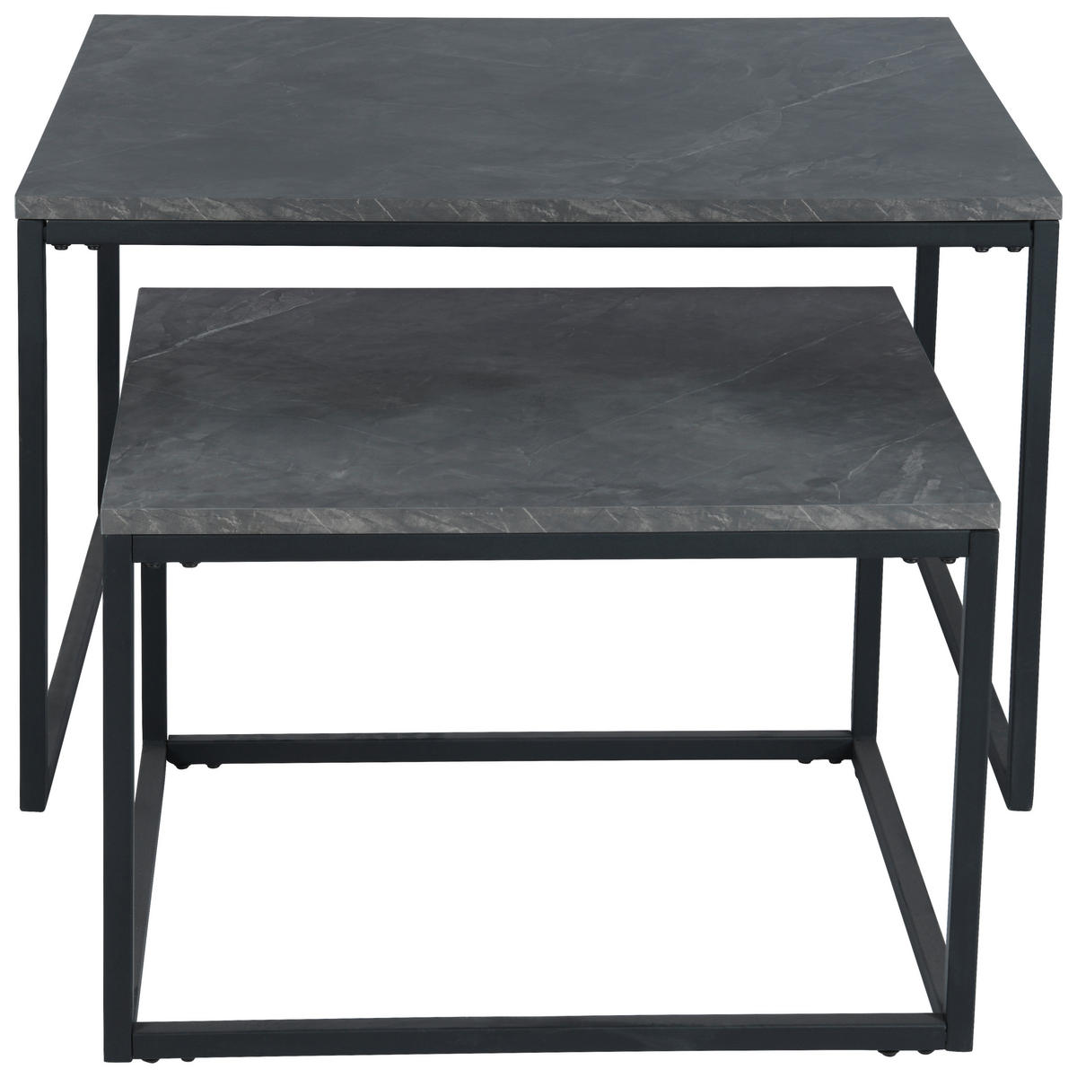 COUCHTISCH in Metall, Holzwerkstoff  - Schwarz/Grau, Design, Holzwerkstoff/Metall (80/50/80cm) - MID.YOU