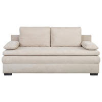 SCHLAFSOFA  mit Liegefunktion, Schlafen auf Sitzhöhe, Rücken echt Struktur Beige  - Beige/Schwarz, KONVENTIONELL, Kunststoff/Textil (195/93/83cm) - Carryhome