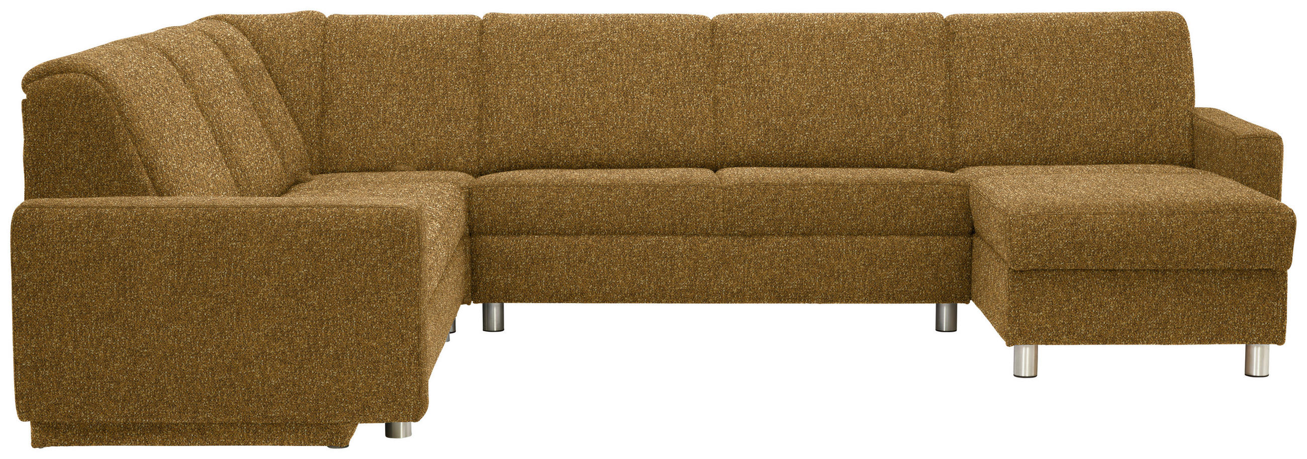 WOHNLANDSCHAFT  in Mikrovelours Senfgelb  - Senfgelb/Alufarben, KONVENTIONELL, Kunststoff/Textil (236/322/158cm) - Sedda