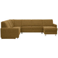 WOHNLANDSCHAFT  in Mikrovelours Senfgelb  - Senfgelb/Alufarben, KONVENTIONELL, Kunststoff/Textil (236/322/158cm) - Sedda