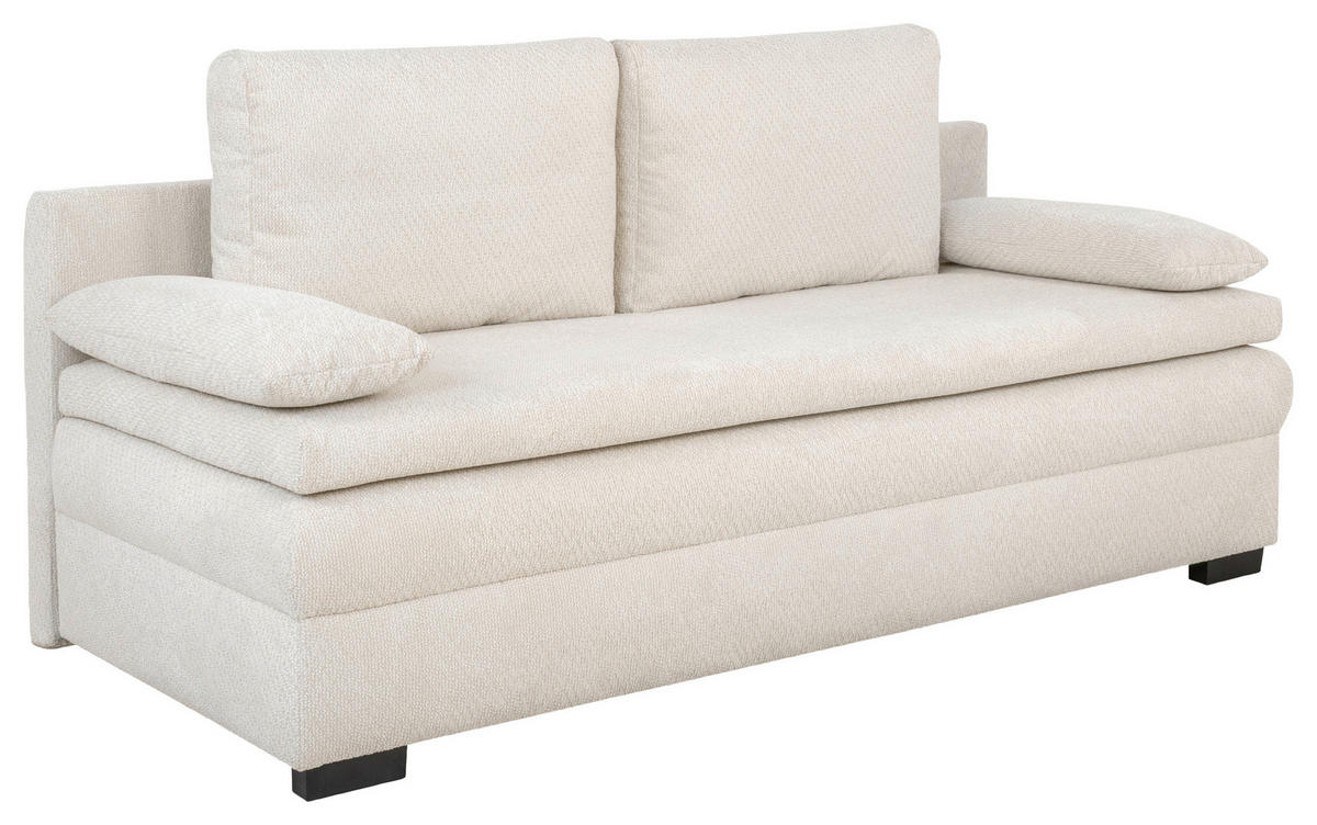 SCHLAFSOFA - Creme/Schwarz, KONVENTIONELL, Kunststoff/Textil (195/93/83cm) - Carryhome