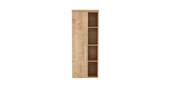 MIDISCHRANK 50/130,8/33 cm  - Chromfarben/Eichefarben, KONVENTIONELL, Holzwerkstoff (50/130,8/33cm) - Dieter Knoll