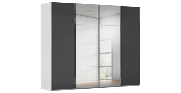 SCHWEBETÜRENSCHRANK  in Schwarz, Seidengrau  - Chromfarben/Seidengrau, Design, Glas/Holzwerkstoff (271/223/68cm) - Novel