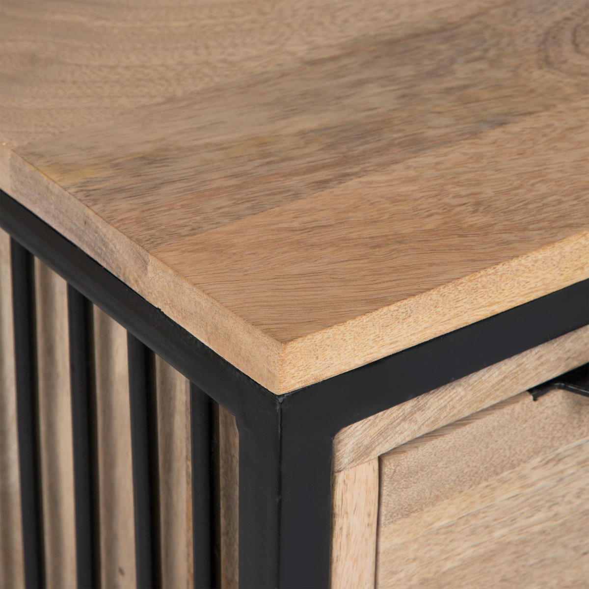 WASCHBECKENUNTERSCHRANK 60/63/40 cm  - Schwarz/Naturfarben, MODERN, Holz/Metall (60/63/40cm) - Livetastic