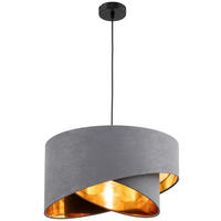 HÄNGELEUCHTE 45/130 cm   - Goldfarben/Grau, Trend, Textil/Metall (45/130cm) - Novel