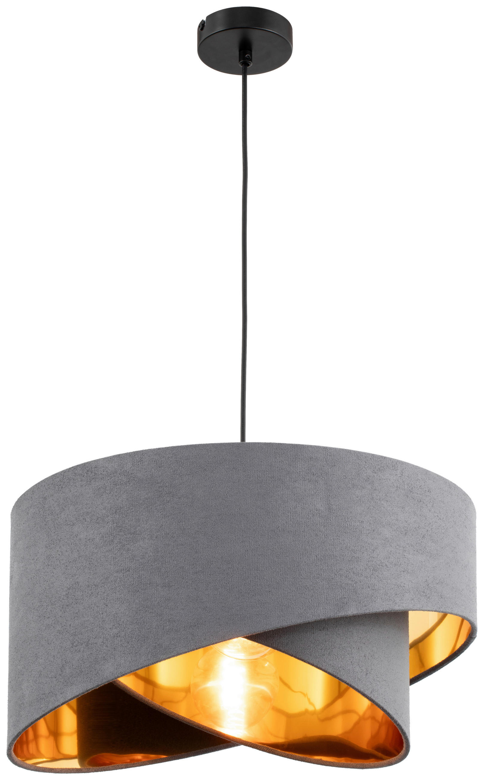 Novel Hängeleuchte Grau, Gold 130 cm