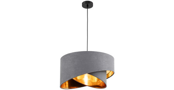 HÄNGELEUCHTE 45/130 cm  - Goldfarben/Grau, Trend, Textil/Metall (45/130cm) - Novel