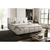 POLSTERBETT Lattenrost, Bettkasten Beige 180/200 cm  - Beige/Schwarz, MODERN, Holz/Holzwerkstoff (180/200cm) - MID.YOU