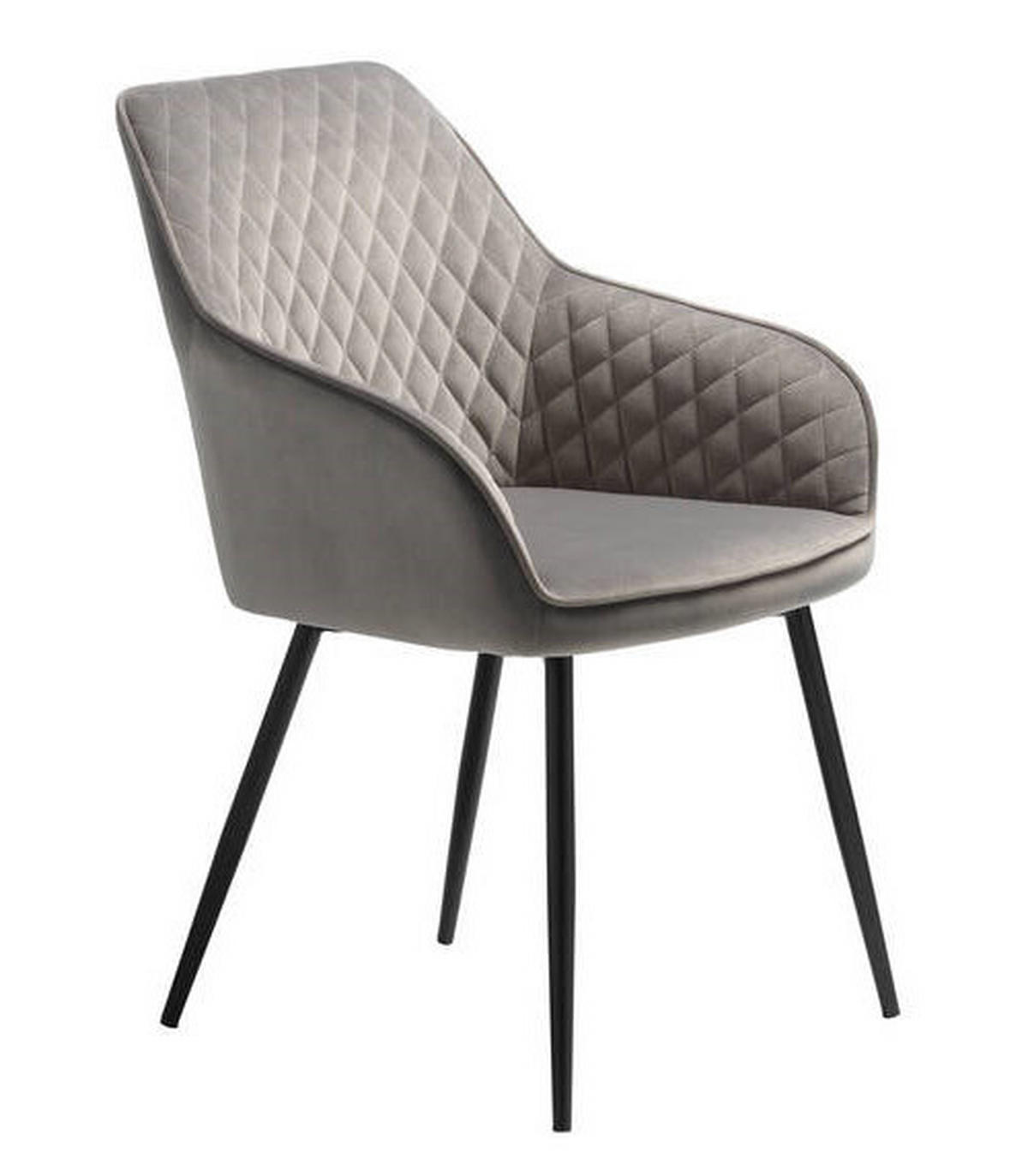 ARMLEHNSTUHL  in Stahl Samt  - Schwarz/Grau, Design, Textil/Metall (58/84/59cm) - Boxxx