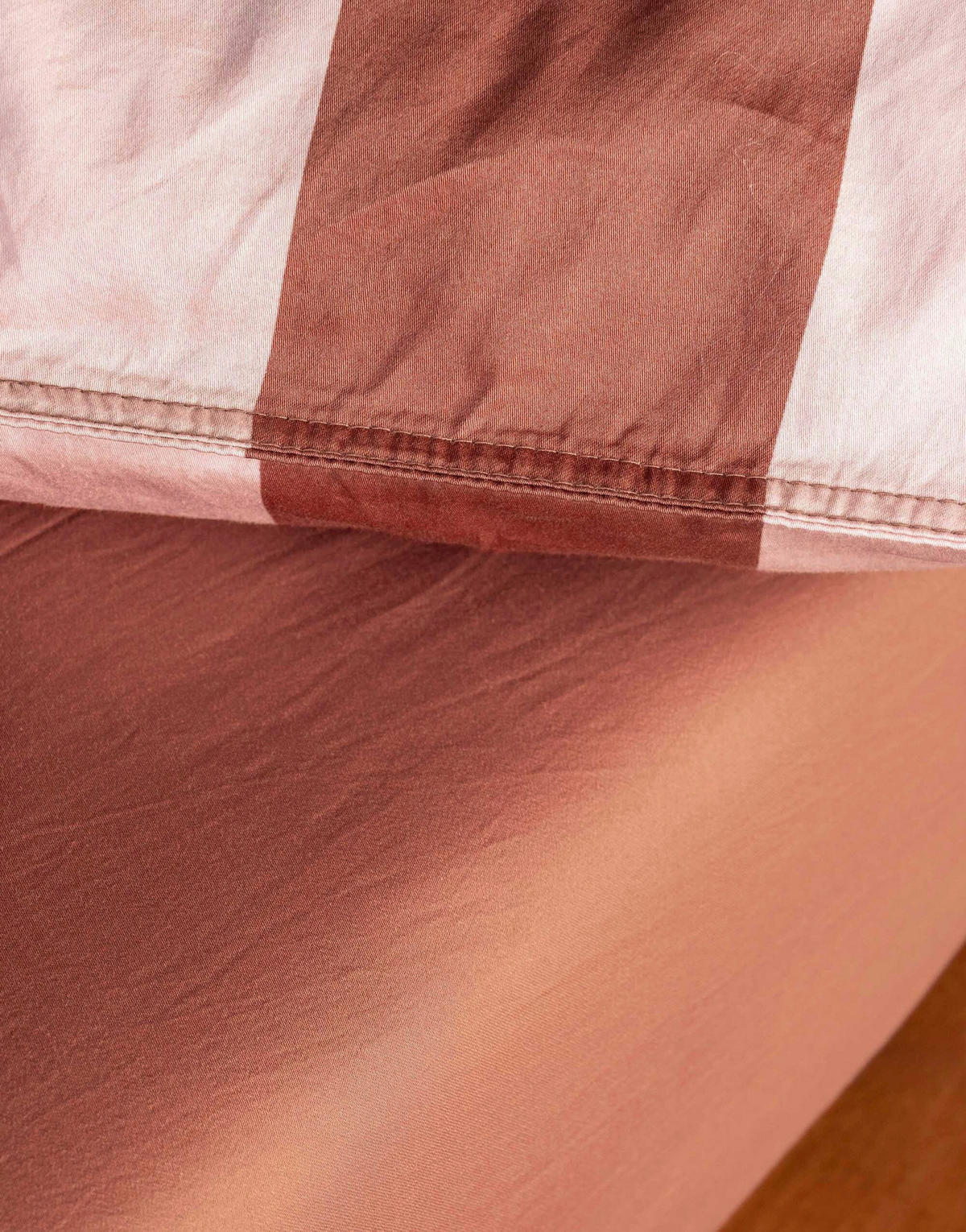 BETTWÄSCHE 3-teilig Minte Satin 200/200 cm  - Hellrosa/Terracotta, KONVENTIONELL, Textil (200/200cm) - Essenza