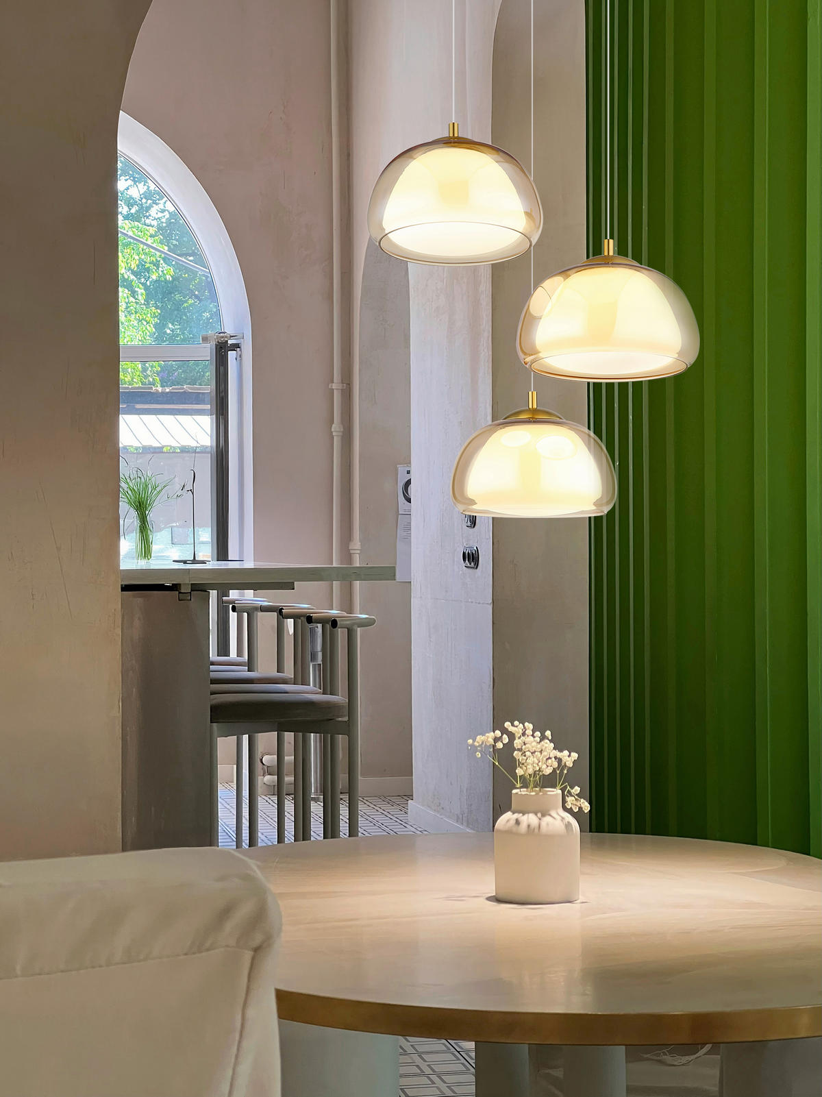 Hängeleuchte Avila, 50/150 cm  - bílá/průhledné, Design, kov/plast (50/150cm) - Globo