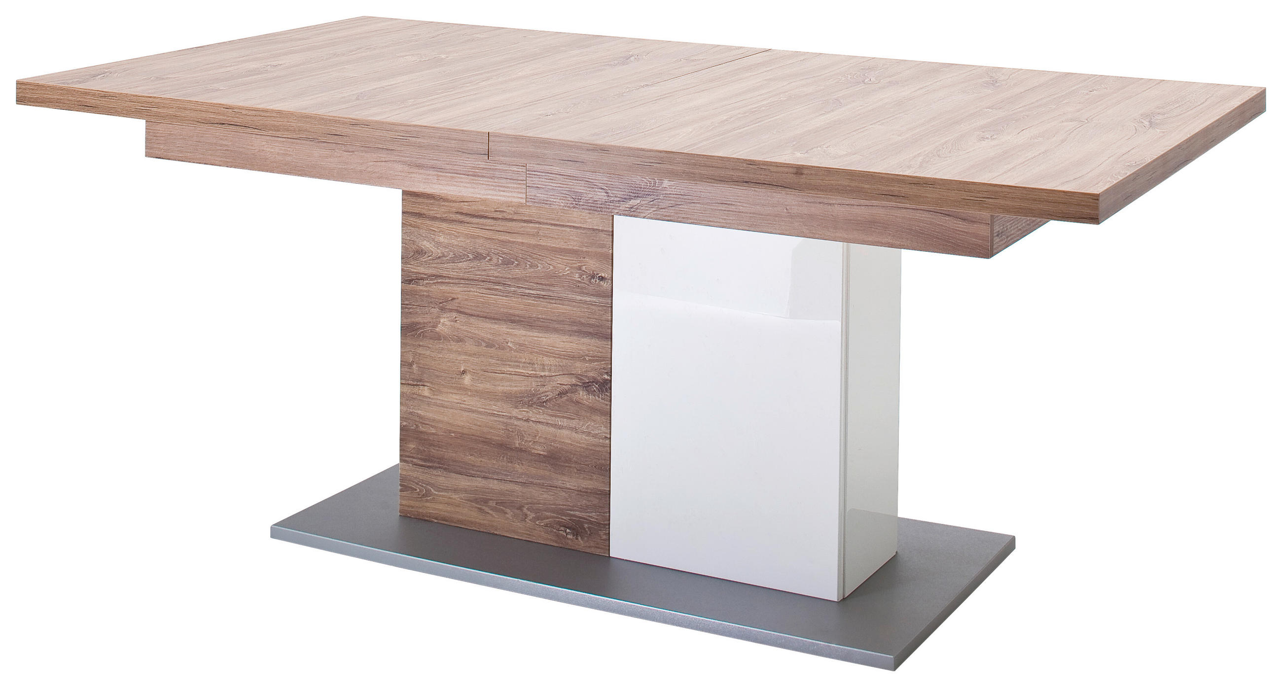 ESSTISCH Weiß, Eichefarben rechteckig ausziehbar - Eichefarben/Weiß, Design, Holzwerkstoff (180-230/100/77cm) - Livetastic