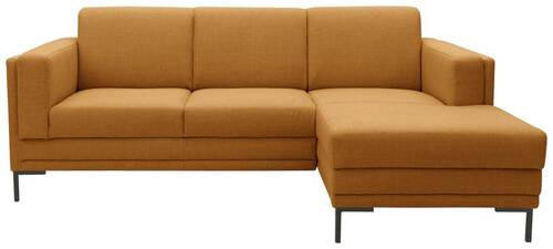 ECKSOFA Orange Webstoff  - Schwarz/Orange, Design, Textil/Metall (214/146cm) - LOOKS by W.Joop
