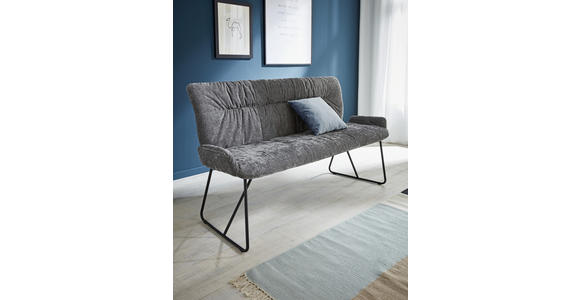 SITZBANK 140/90/62 cm in Braun, Schwarz - Schwarz/Braun, Design, Textil/Metall (140/90/62cm) - Voleo