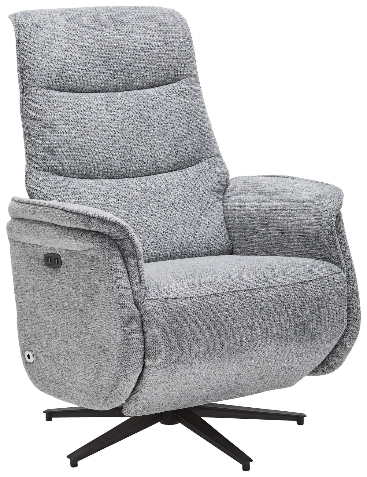 RELAXSESSEL Webstoff    - Schwarz/Grau, KONVENTIONELL, Textil/Metall (71/108-73/89-162cm) - Cantus