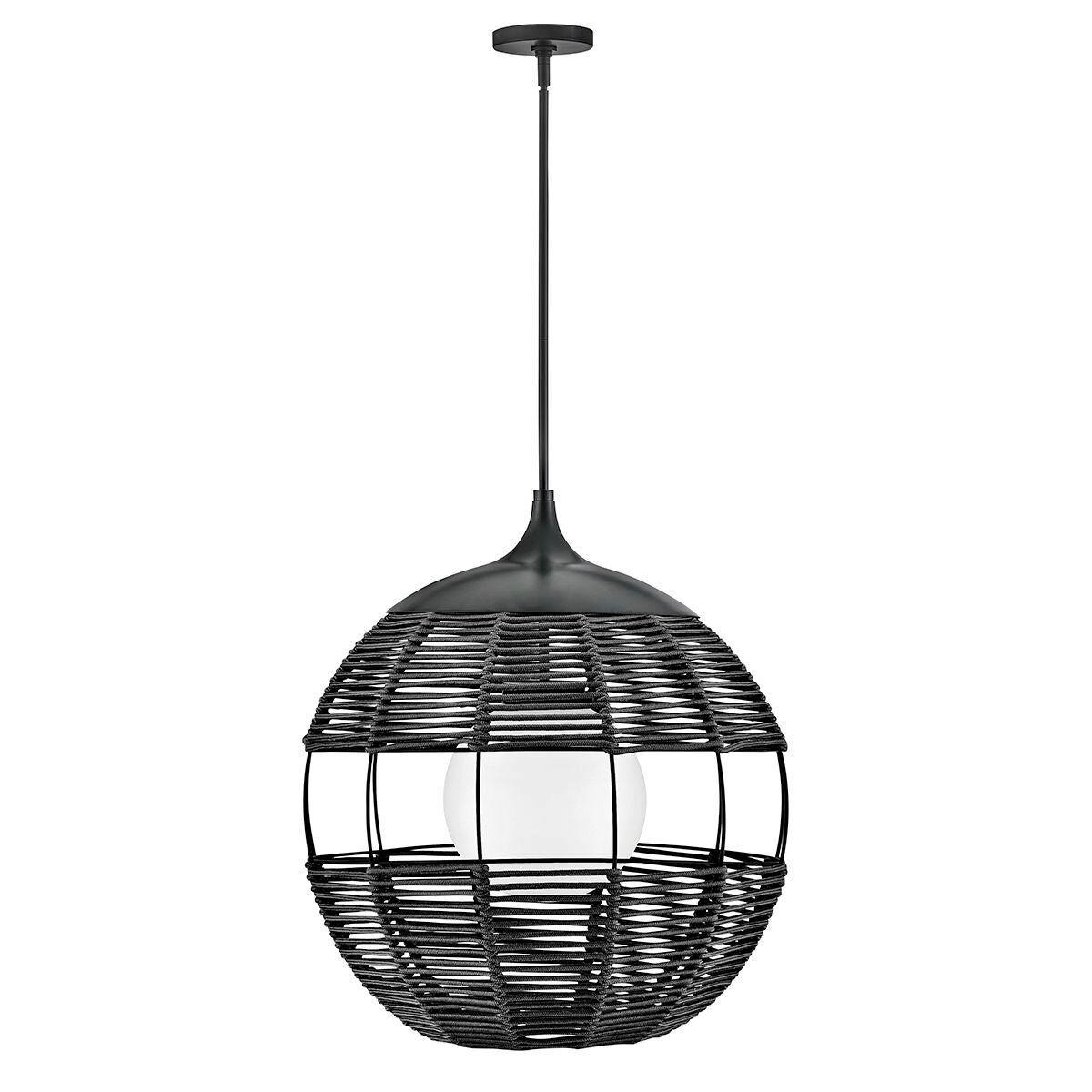 HÄNGELEUCHTE Maddox  75,6/61/61 cm  - Schwarz, Natur, Glas/Textil (75,6/61/61cm) - Elstead Lighting