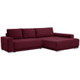 ECKSOFA in Flachgewebe Rot  - Silberfarben/Rot, Design, Holz/Textil (293/195cm) - Cantus