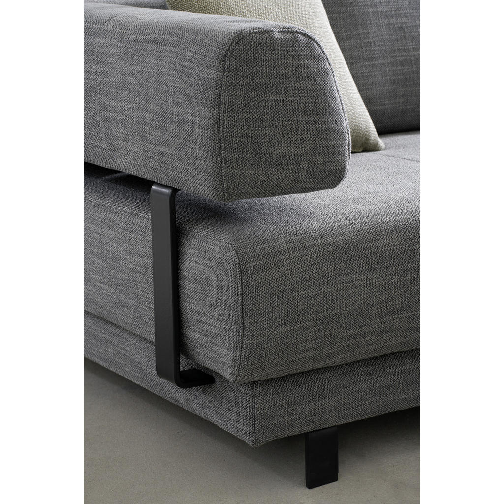Thumbnail - Xxxl Ecksofa, Grau, Textil, 3-Sitzer, Füllung: Polyurethan (Pur), Ottomane rechts, L-Form, 279x202 cm, Goldenes M, Typen...