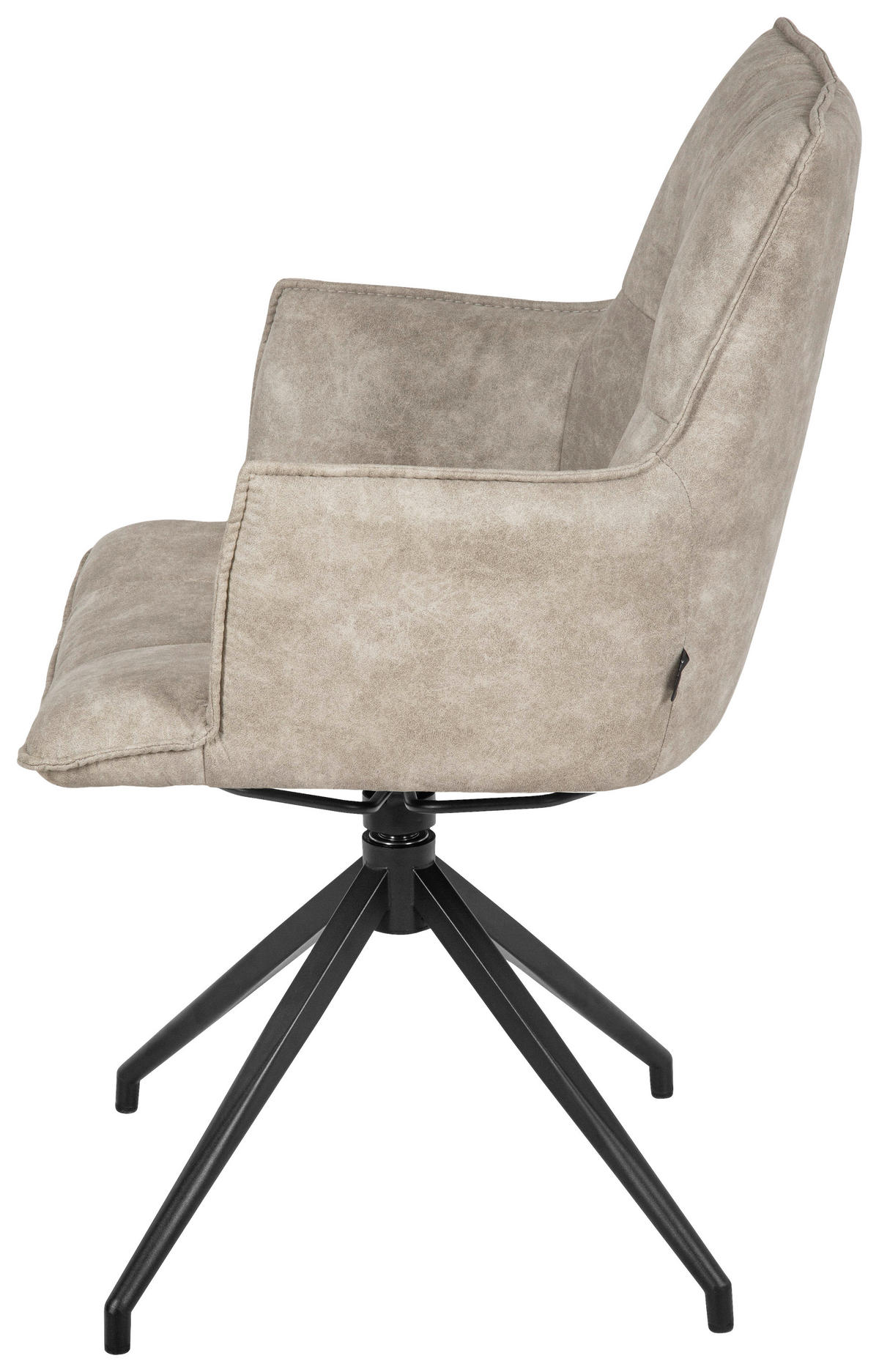 ARMLEHNSTUHL  Wippfunktion, Sitzfläche 360° drehbar, automatische Rückholfunktion Mikrofaser  Schwarz, Taupe  - Taupe/Schwarz, Design, Textil/Metall (59/88,5/62cm) - Novel