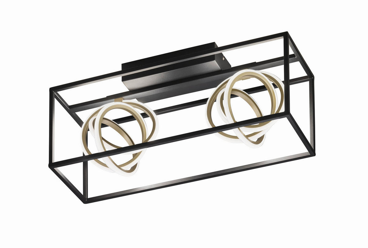 LED-DECKENLEUCHTE 58,5/20/25 cm   - Goldfarben/Schwarz, LIFESTYLE, Kunststoff/Metall (58,5/20/25cm)