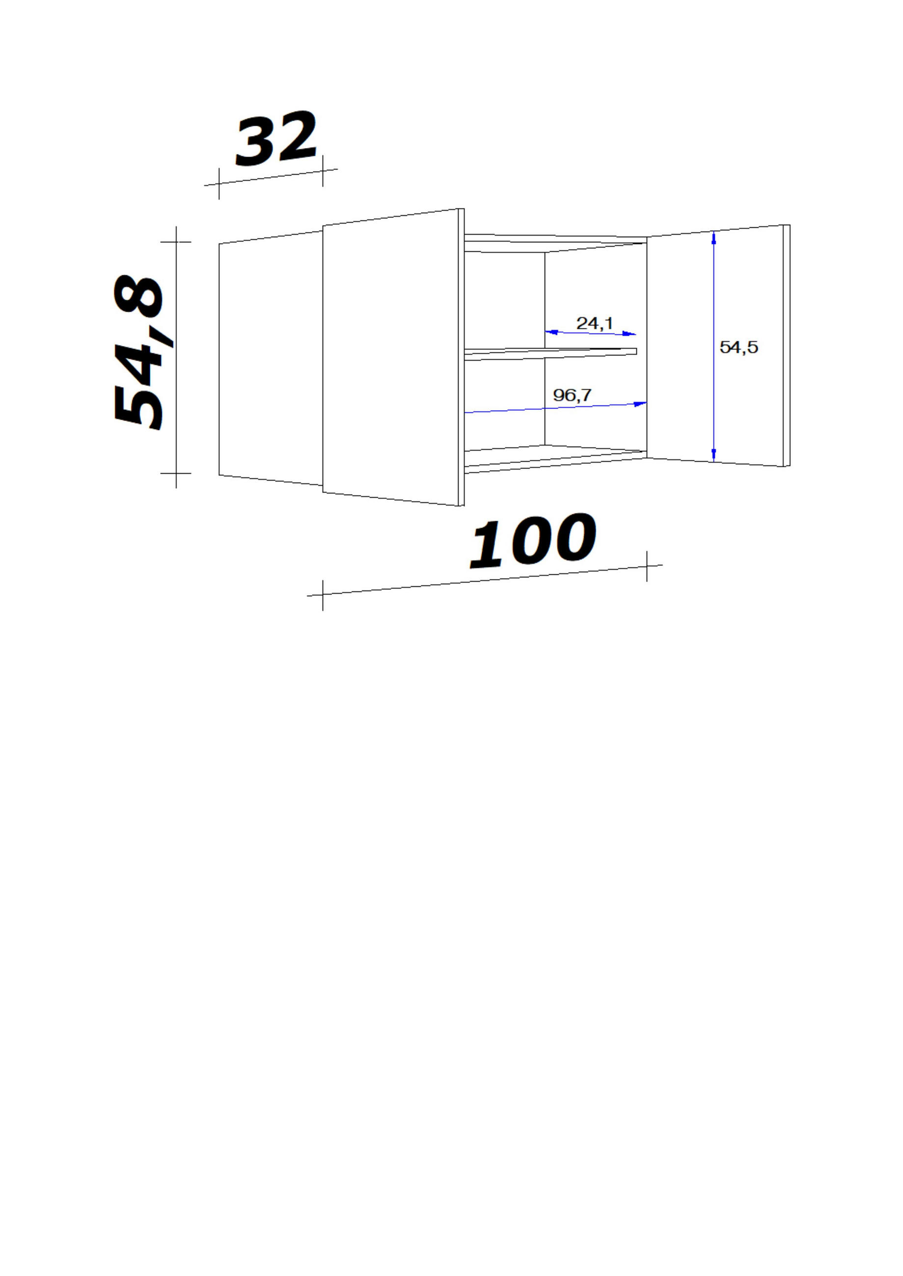 KÜCHENOBERSCHRANK 100/54,8/32 cm  in Sonoma Eiche, Kaschmir  - Kaschmir/Edelstahlfarben, MODERN, Holzwerkstoff/Metall (100/54,8/32cm) - FlexWell