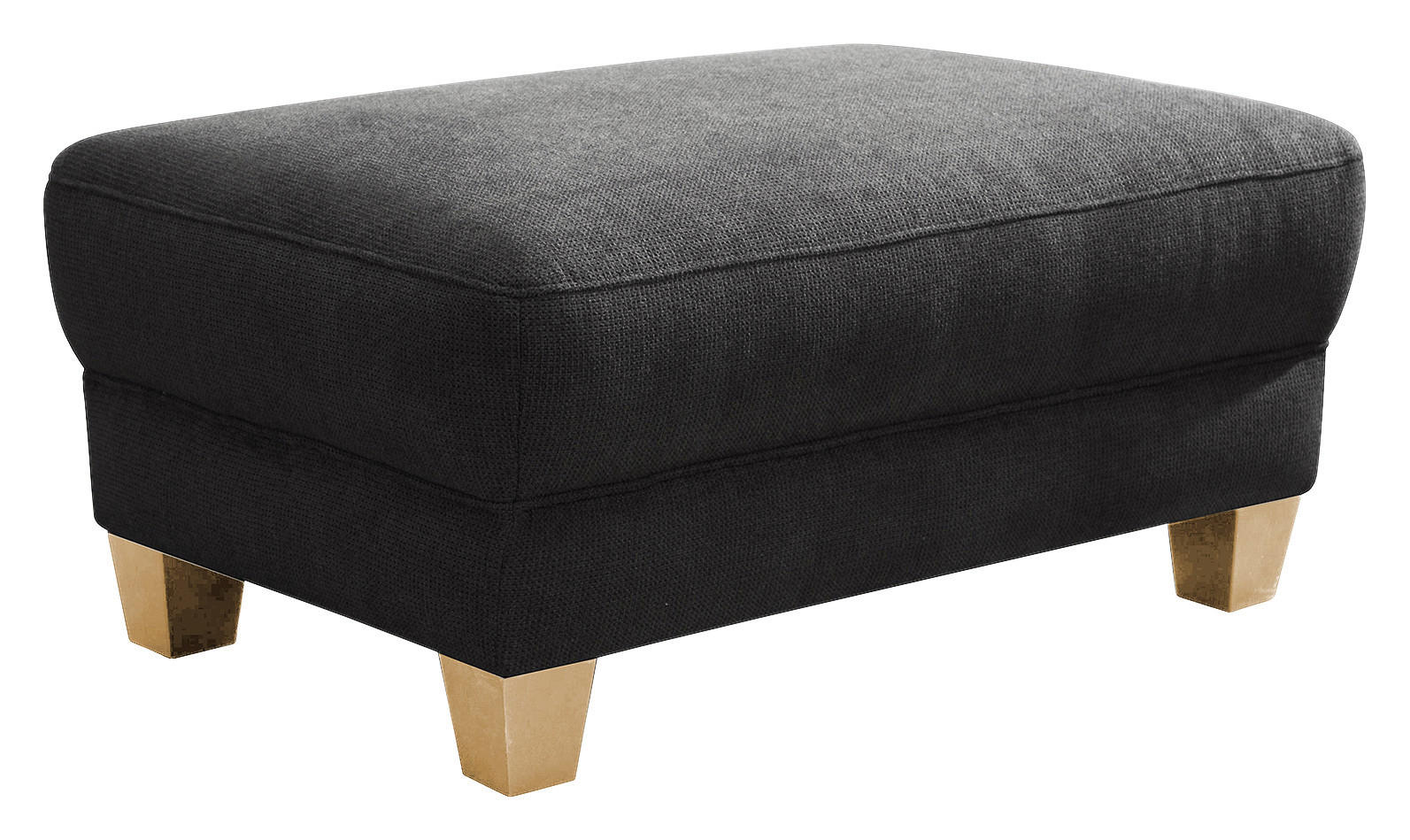 HOCKER in Textil Schwarz  - Schwarz/Naturfarben, Konventionell, Holz/Textil (101/45/66cm) - Sit & More