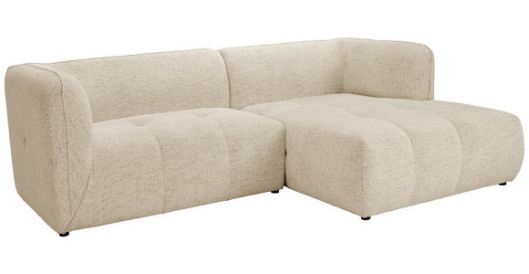ECKSOFA  in Chenille Sandfarben  255/164 cm  - Sandfarben/Schwarz, KONVENTIONELL, Kunststoff/Textil (255/164cm) - Carryhome