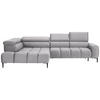 ECKSOFA Hellgrau Webstoff  - Hellgrau/Schwarz, Design, Textil/Metall (216/300cm) - Welnova