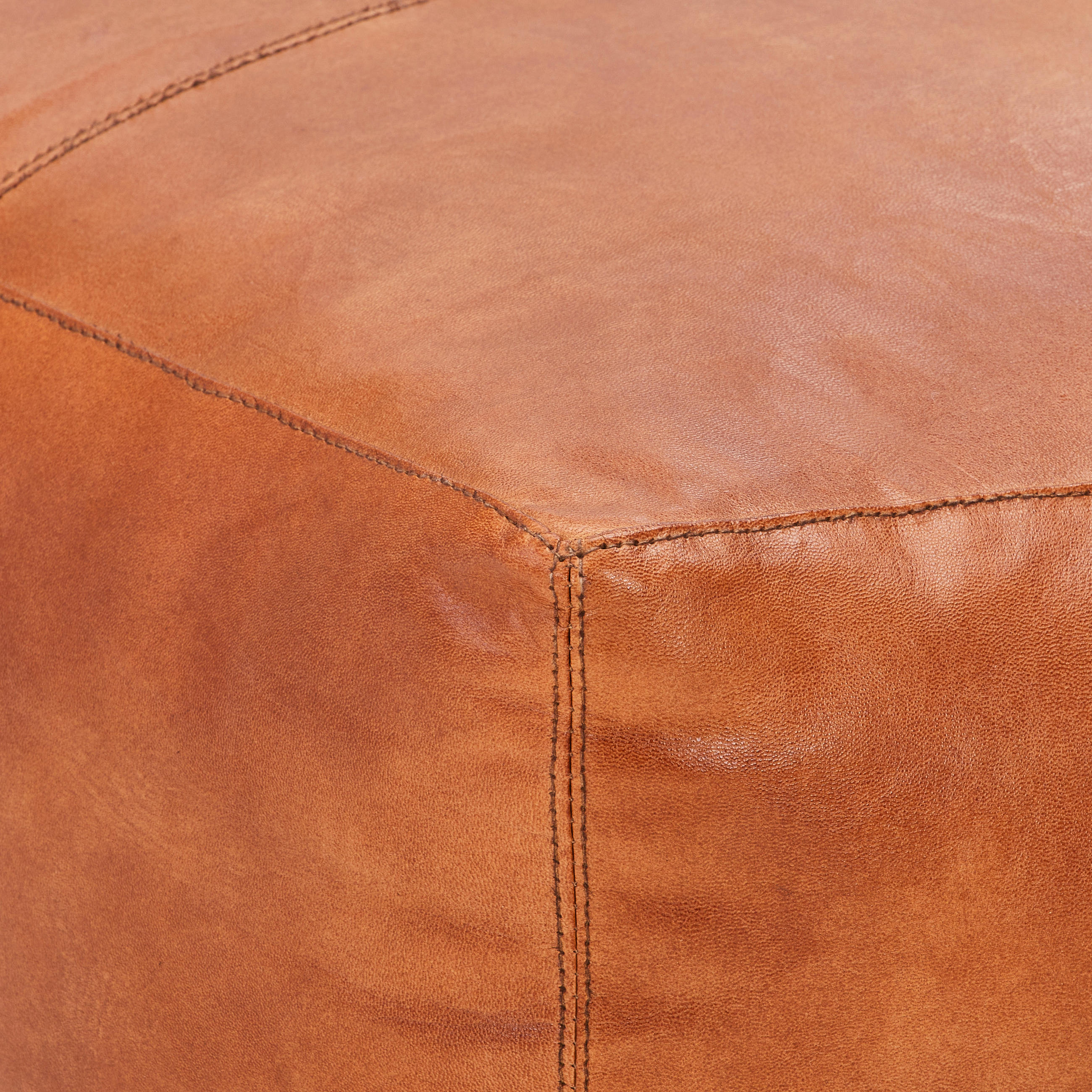 Thumbnail - Livetastic Pouf, Braun, Leder, Echtleder, Büffelleder, 13 L, Füllung: Baumwolle (recycelt), 60x35x60 cm, Indoor, Wohnzim...