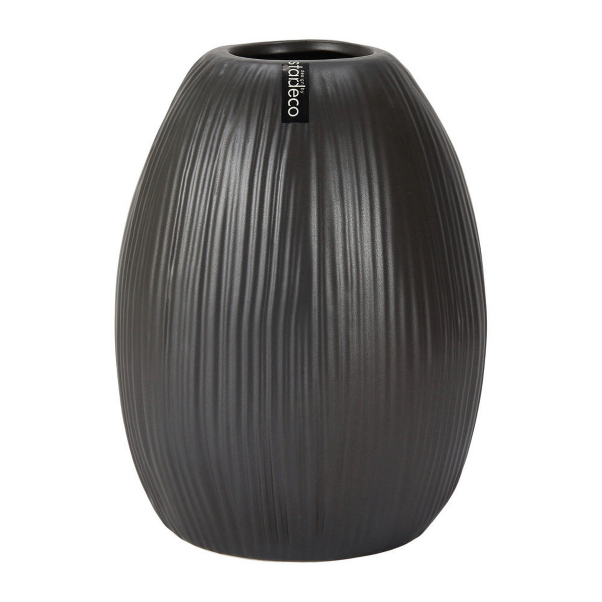 VÁZA, keramika, 19 cm - černá, Basics, keramika (15/19/15cm)