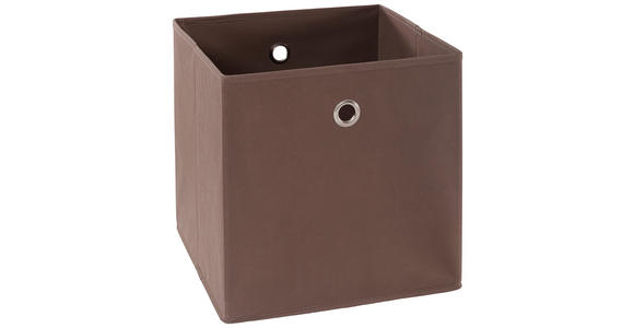 FALTBOX 2er Set Metall, Textil, Karton Braun, Silberfarben - Silberfarben/Braun, Design, Karton/Textil (32/32/32cm) - Carryhome
