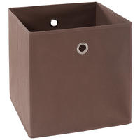 SKLADACÍ BOX, kov, textil, kartón, 32/32/32 cm - hnedá/strieborná, Design, kartón/kov (32/32/32cm) - Carryhome