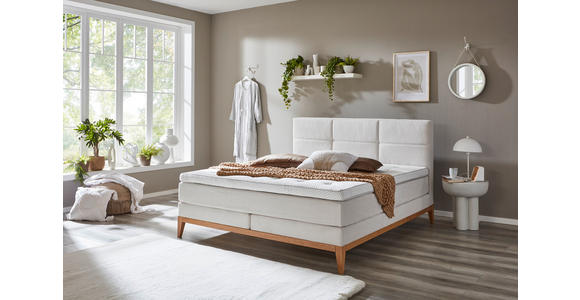 BOXSPRINGBETT 180/200 cm  in Beige  - Eichefarben/Beige, KONVENTIONELL, Holz/Textil (180/200cm) - Carryhome