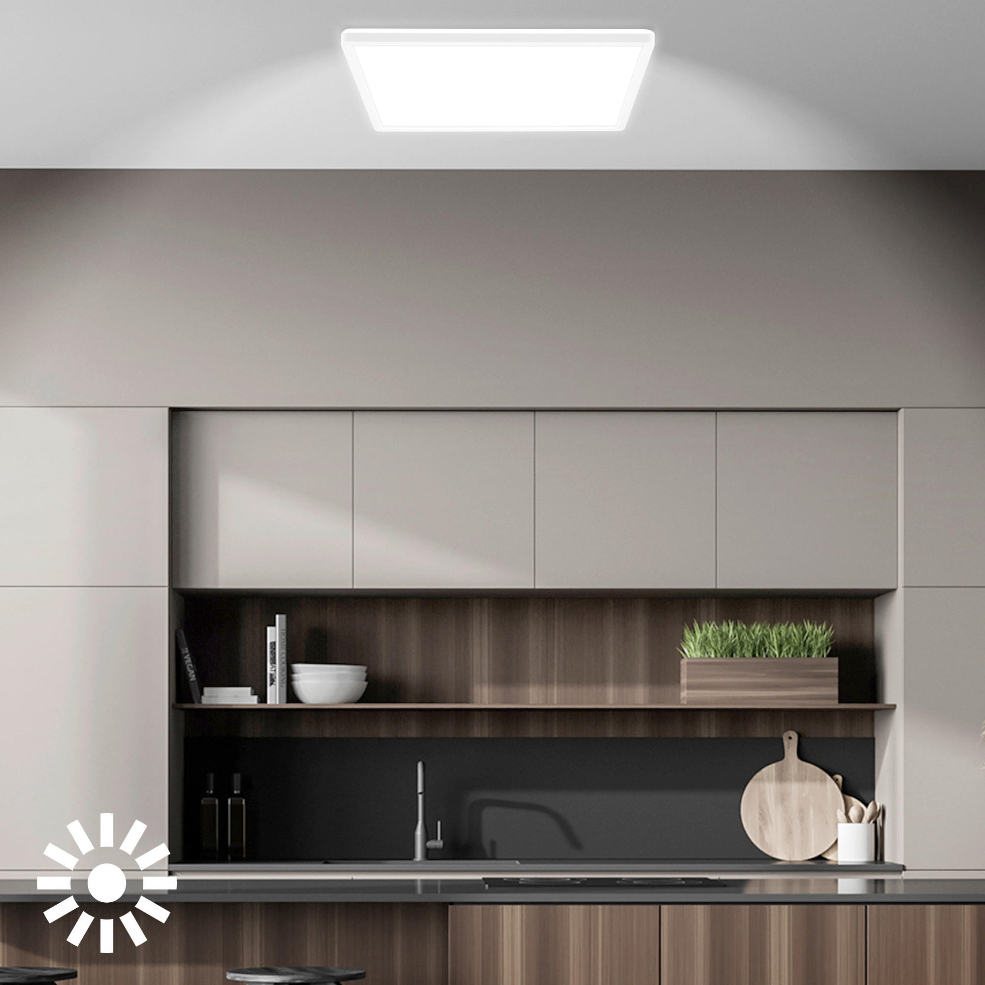 LED-PANEEL Tava A 42/42/3 cm   - Weiß, Basics, Kunststoff (42/42/3cm)