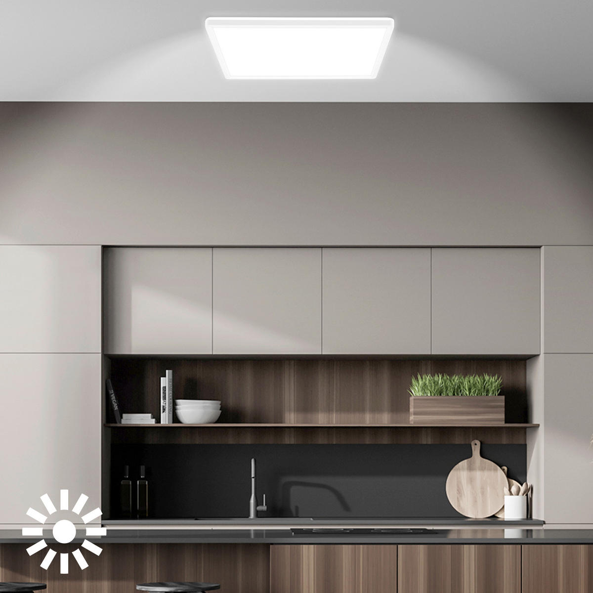 LED-PANEEL Tava A 42/42/3 cm   - Weiß, Basics, Kunststoff (42/42/3cm)