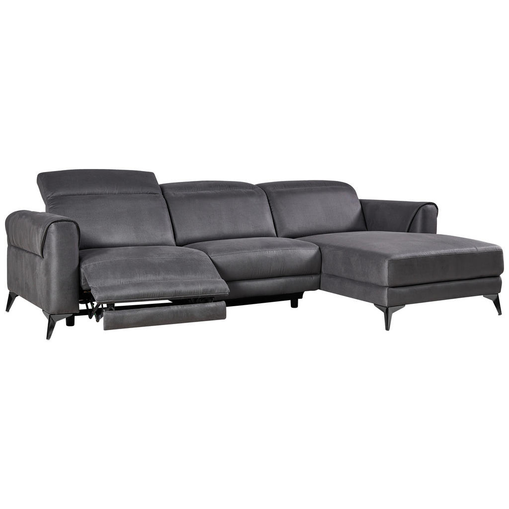 Thumbnail - Livetastic Ecksofa, Grau, Textil, 3-Sitzer, Ottomane rechts, L-Form, 273x169 cm, Made in Europe, motorische Relaxfunktio...