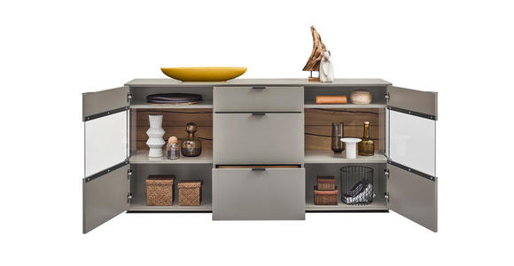 SIDEBOARD Hellgrau 181,9/87,9/45,2 cm - Hellgrau/Graphitfarben, Design, Glas/Holzwerkstoff (181,9/87,9/45,2cm) - Dieter Knoll