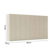 DREHTÜRENSCHRANK 400/223/61 cm,  in Champagner, 8-türig  - Champagner, Basics, Holzwerkstoff/Metall (400/223/61cm) - Novel
