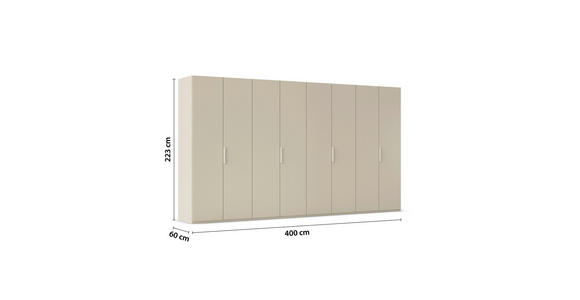 DREHTÜRENSCHRANK 400/223/61 cm,  in Champagner, 8-türig  - Champagner, Basics, Holzwerkstoff/Metall (400/223/61cm) - Novel