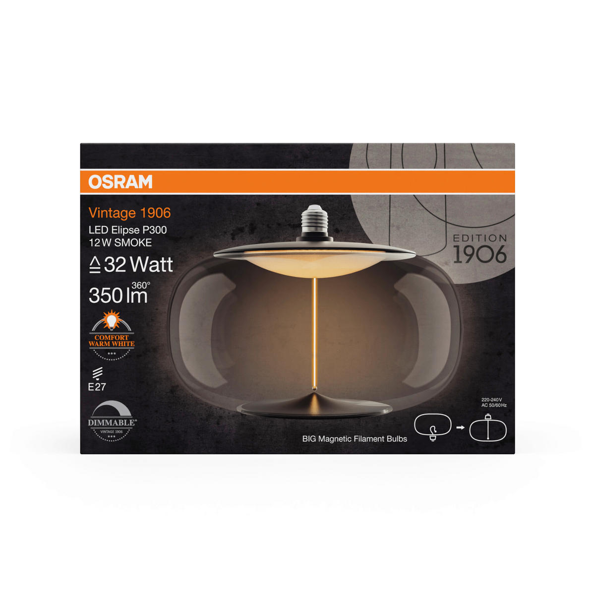 LED-LEUCHTMITTEL   E27 12 W 350 lm  - Grau, KONVENTIONELL, Kunststoff (30/21cm) - Osram