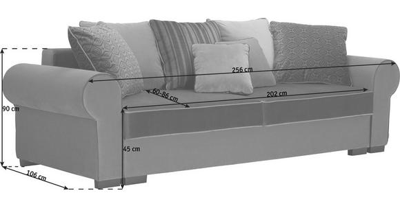 BIGSOFA in Textil Creme, Naturfarben - Creme/Braun, ROMANTIK / LANDHAUS, Kunststoff/Textil (256/74-90/106cm) - Hom`in
