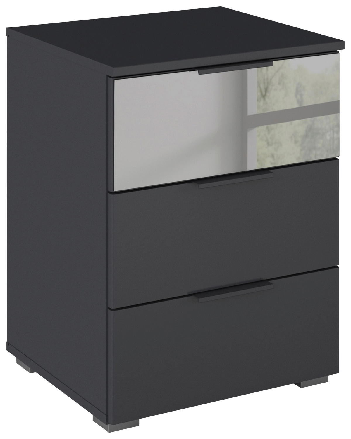 NACHTTISCH 47/62/42 cm  Grau  - Grau, Modern, Glas/Holzwerkstoff (47/62/42cm) - Rauch Möbel